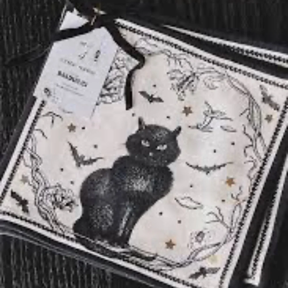 NWT Anthropologie Florence Baldcucci Halloween Cocktail  Napkins Set of 4